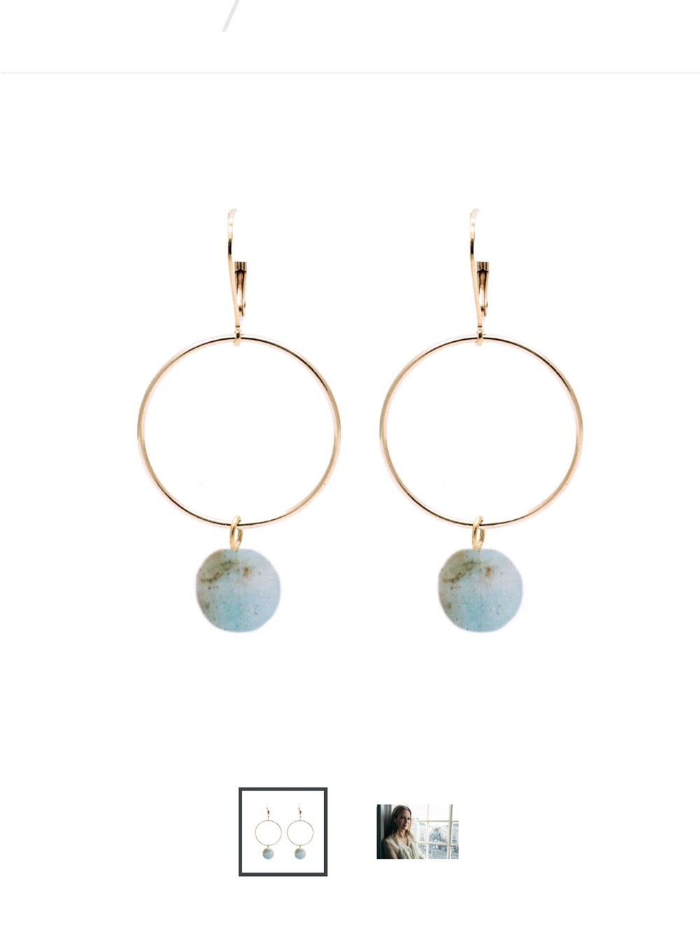 Wolf and Badger Lorna Aquamarine Earrings